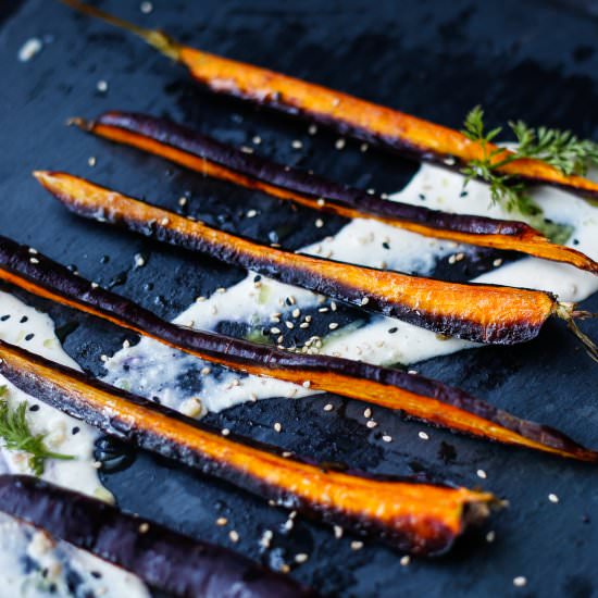 Purple Carrot with Tahini & Top Oil