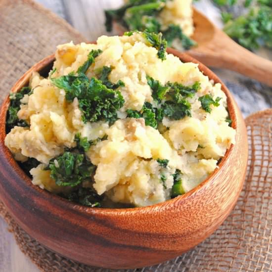 Mashed Potatoes with Garlicky Kale