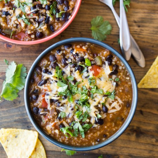 Bulgur Black Bean Chili