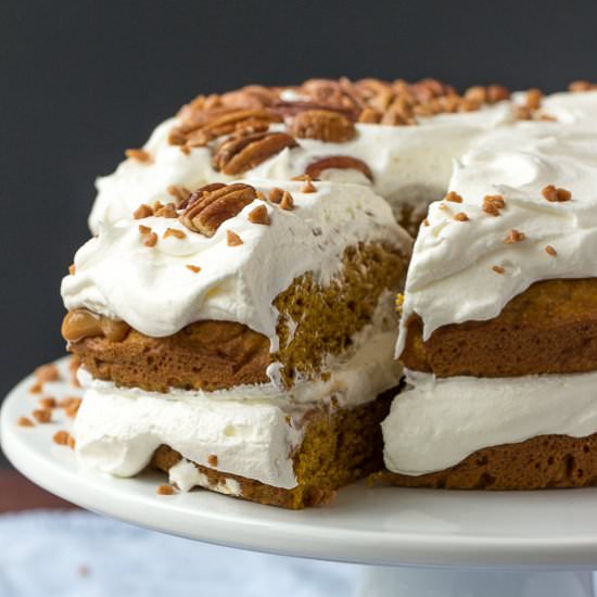 Pumpkin Caramel Pecan Naked Cake