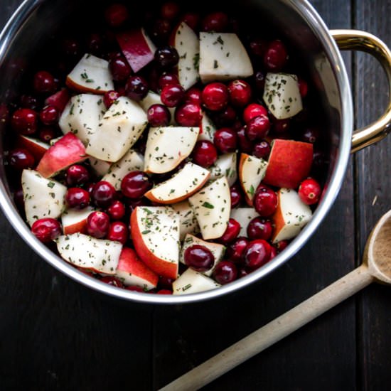 Homemade Cranberry Sauce with Pears