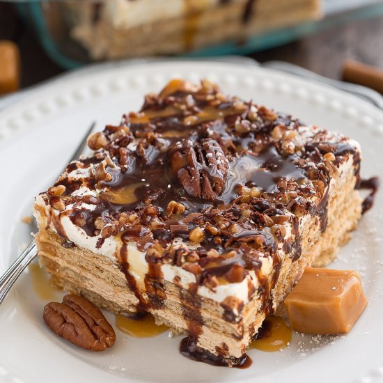 No Bake Turtle Icebox Cake