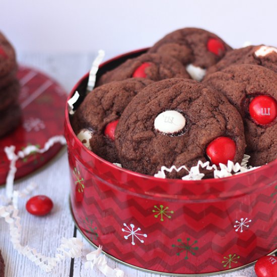 Chocolate Peppermint M&Ms Cookies