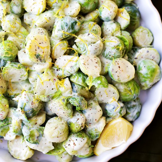 Creamy Dijon Brussels Sprouts