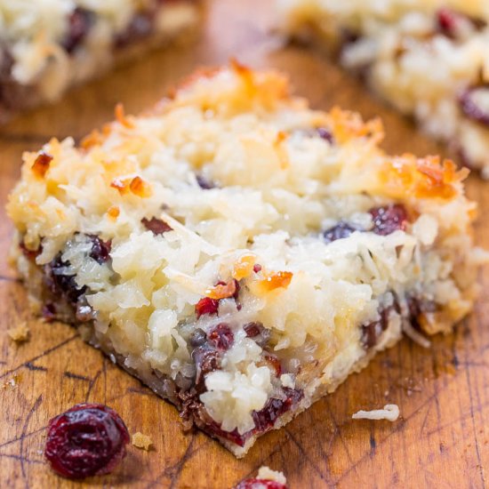 Cranberry Bliss Seven Layer Bars