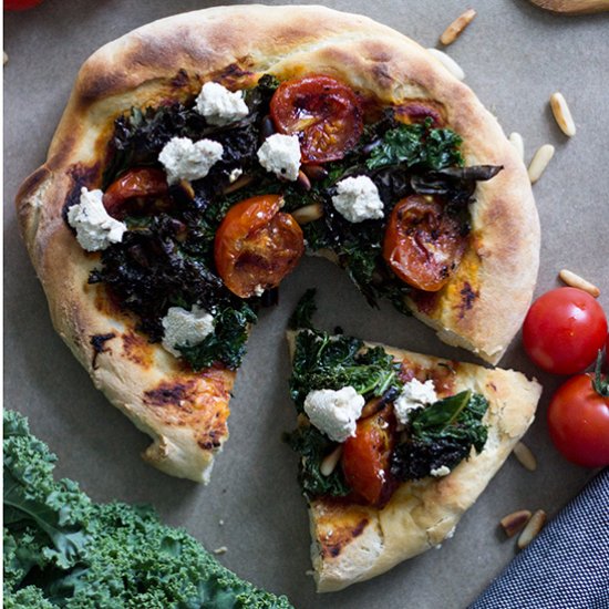 Kale and Cherry Tomato Mini Pizzas