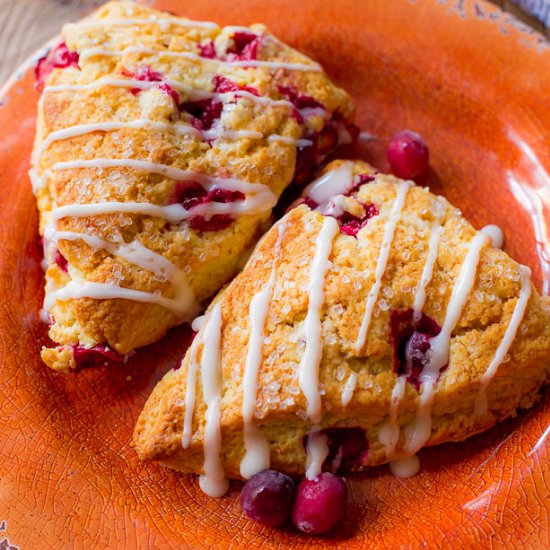 Glazed Cranberry Orange Scones