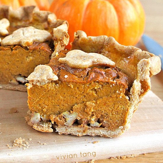 Tofu Pumpkin Pie, Whole Grain Crust