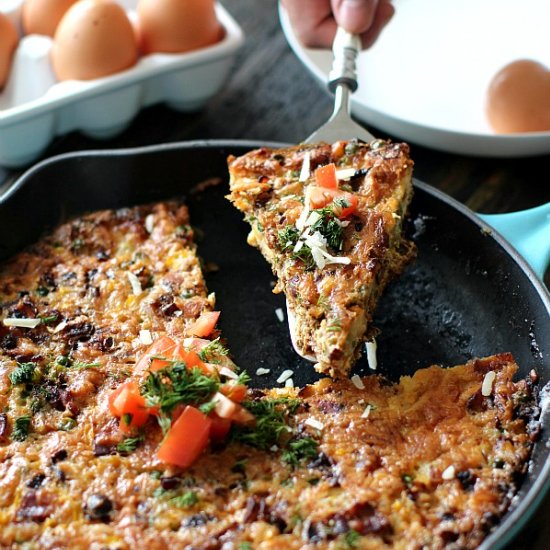 Bacon, Corn and Sweet Pea Frittata