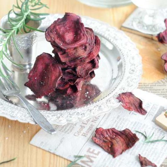 Oven Baked Beet Chips