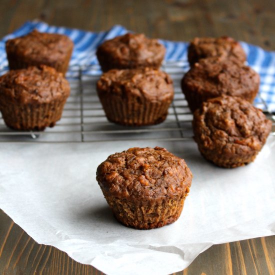 Whole Wheat Carrot Banana Muffins