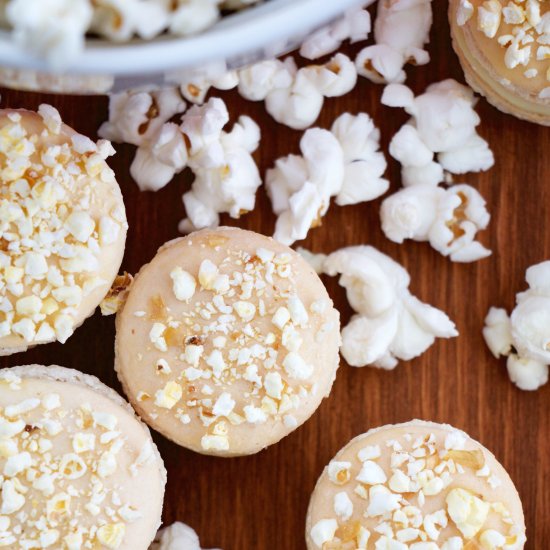 Salted Butter Popcorn Macarons