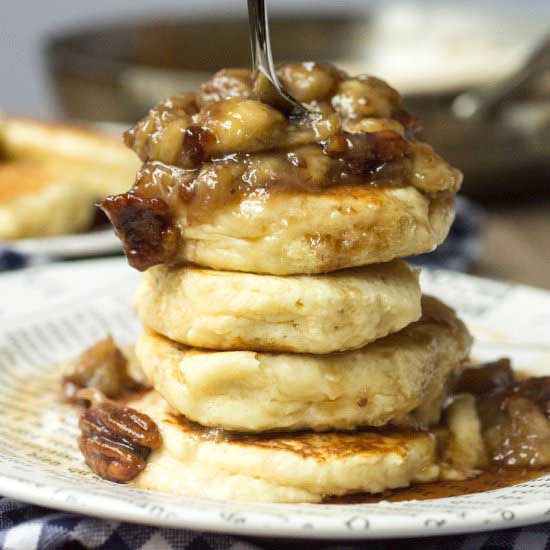 Banana Pecan Bourbon Flapjacks