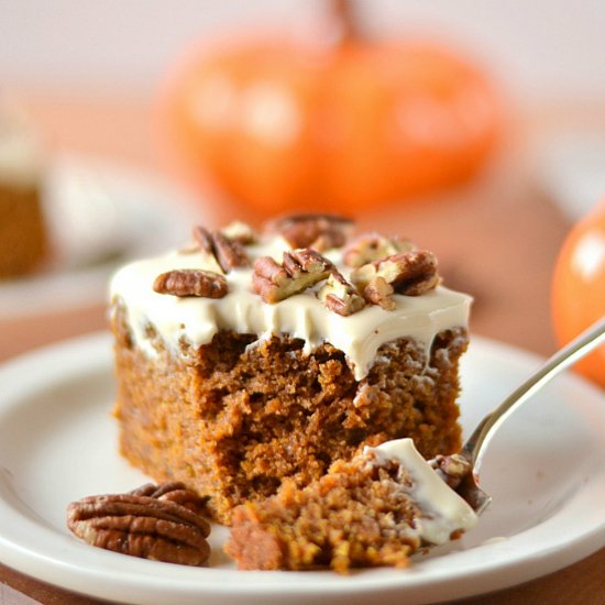 Pumpkin Cake w/ Cream Cheese Frosting