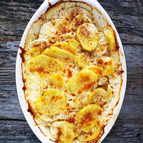 Potato, Mozzarella & Nutmeg Gratin