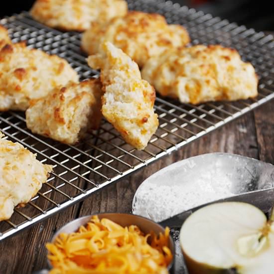 Easy Cheddar Apple Drop Biscuits