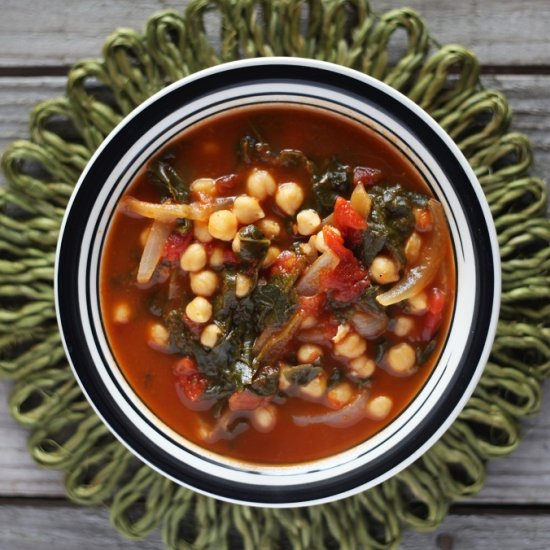 Chickpea & Spinach Ginger Tomato Soup