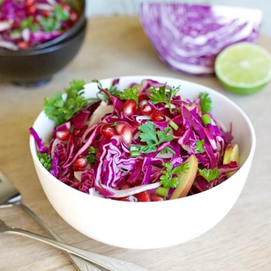 Apple Cabbage Slaw with Pomegranate