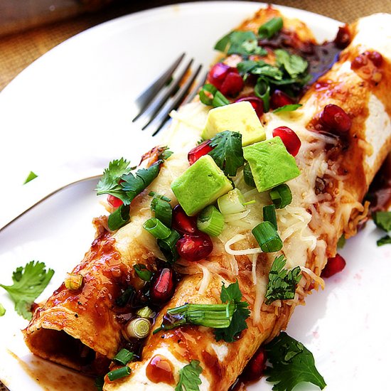 PomegranateThai Chicken Enchiladas