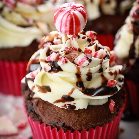 Peppermint Eggnog Cupcakes