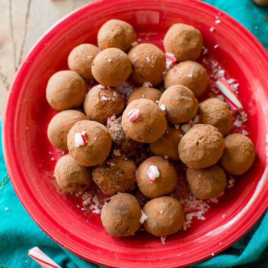 Dark Chocolate Peppermint Truffles