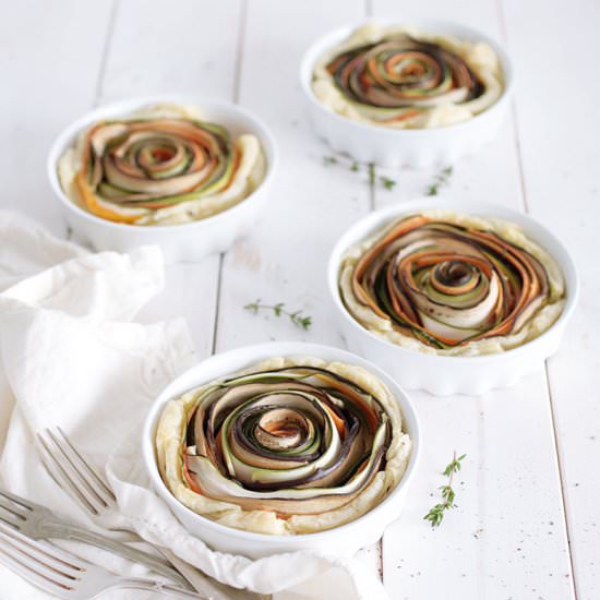 Vegan Spiral Vegetable Tarts