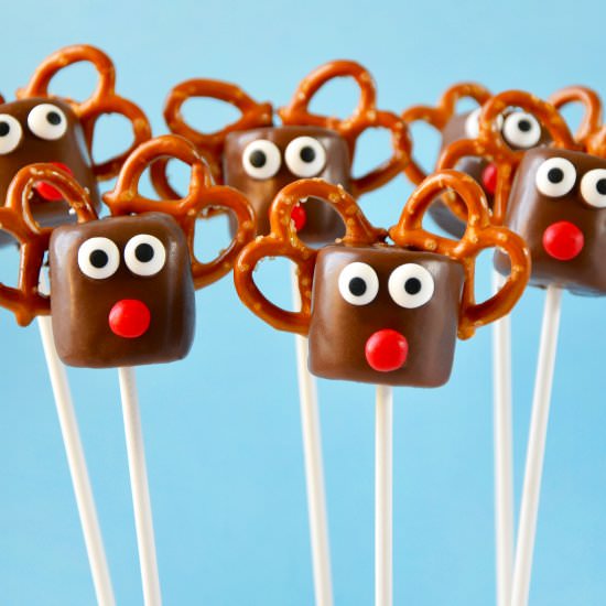 Chocolate Reindeer Marshmallow Pops