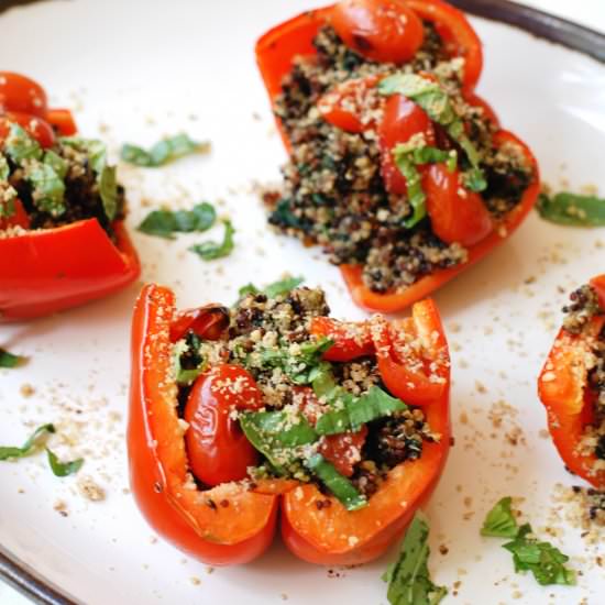 Pesto Quinoa Stuffed Peppers