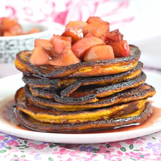 Apple, Red Wine and Pumpkin Pancakes