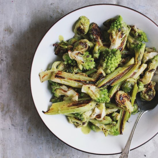 Romanesco Salad with Olive Dressing