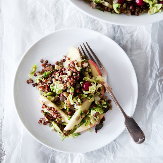 Autumn salad with sorghum grains