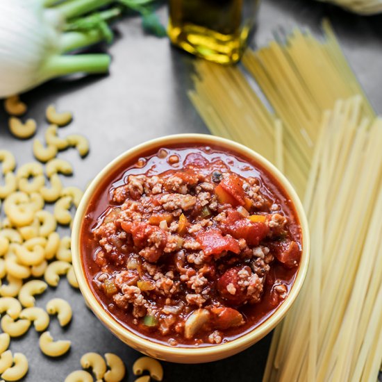 Lamb and Fennel Meat Sauce