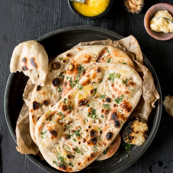 Garlic Naan with Yeast