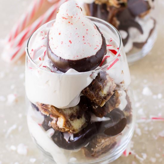 Peppermint Brownie Trifles