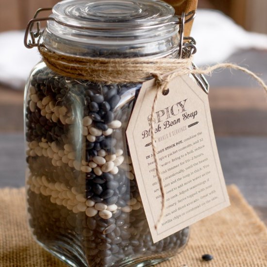 Spicy Black Bean Soup in a Jar