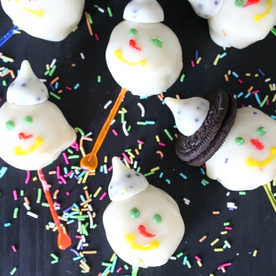 Snowman cake pops with Nutella