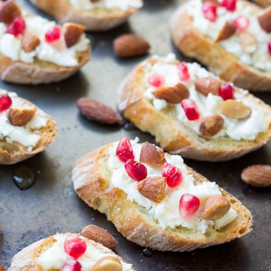 Almond and Goat Cheese Toasts