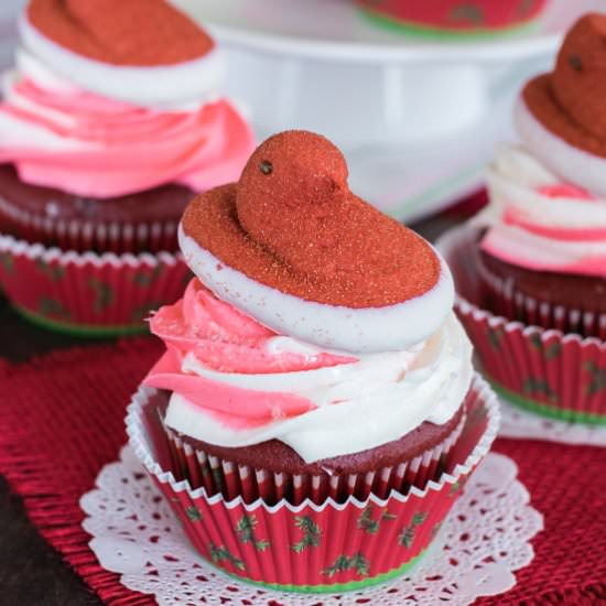 Red Velvet Peppermint Cupcakes