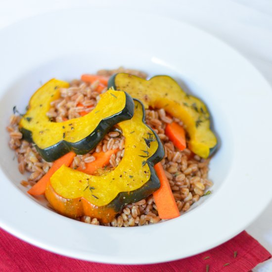 Roasted Squash + Persimmon Farro