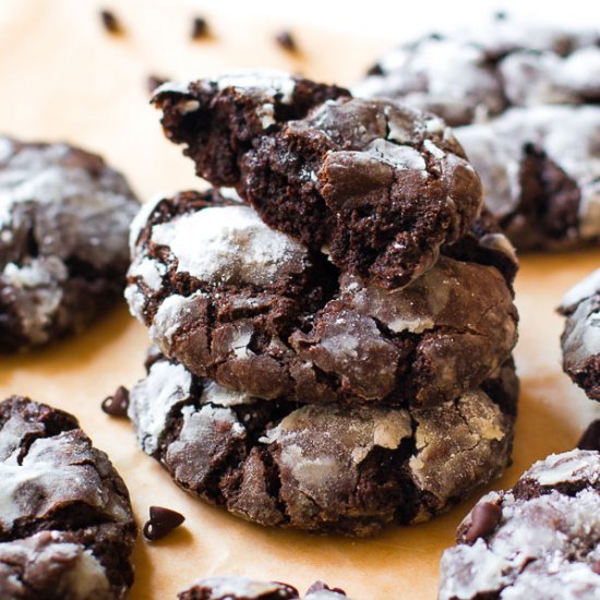 Double Chocolate Crinkle Cookies