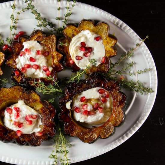 Roasted Acorn Squash with Burrata