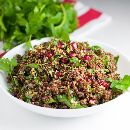 Red Quinoa Tabouli with Pomegranate