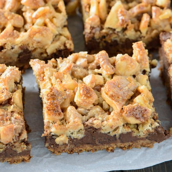 Chocolate Banana Toffee Layer Bars