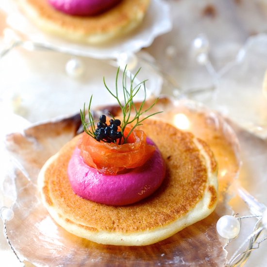 Buckwheat Blinis with Salmon