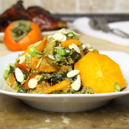 Quinoa with Persimmons & Swiss Chard