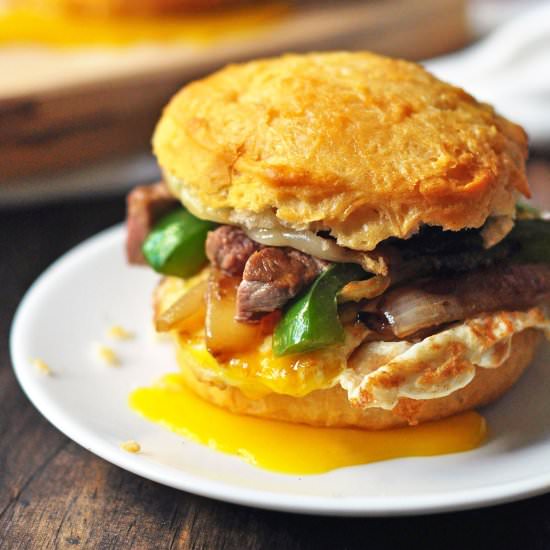 Steak and Egg Breakfast Biscuits