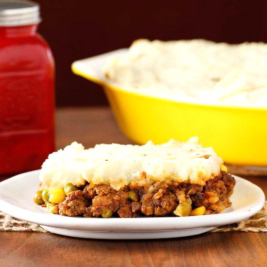 Cottage Pie with Garlic Potatoes