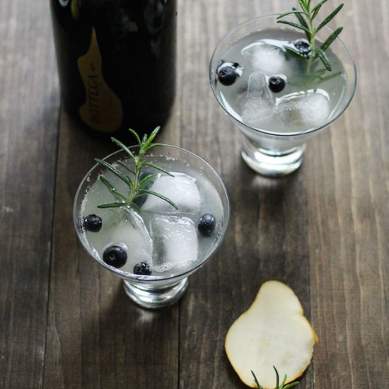 Blueberry Pear Rosemary Cocktail