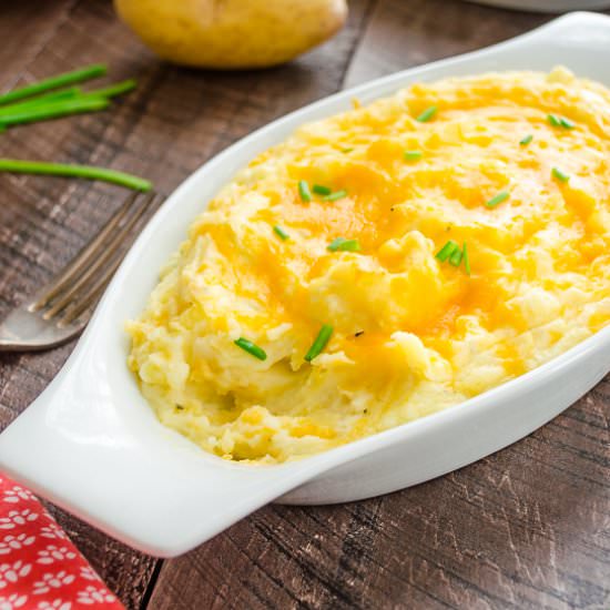 Cheesy Twice Baked Mashed Potatoes