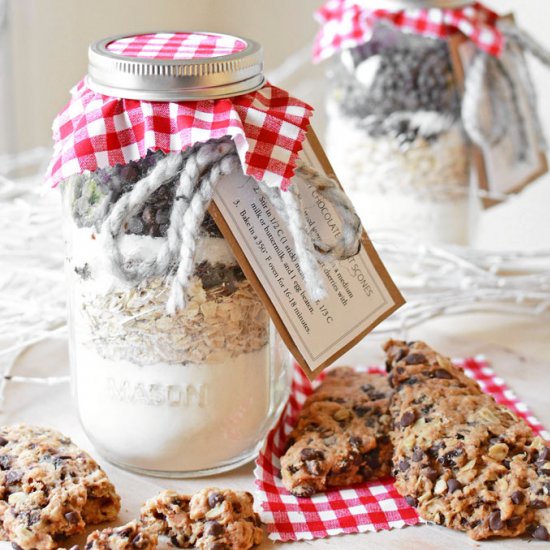 Chocolate Cherry Oat Scones